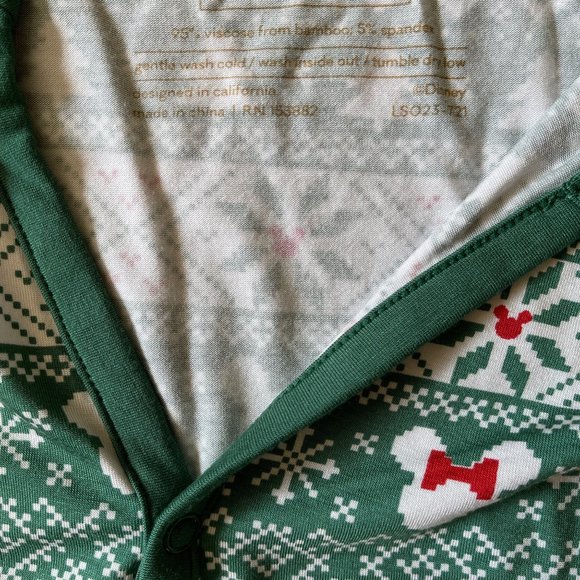 Little Sleepies Disney Pajama Top Mickey Fair Isle Size Medium Bamboo Viscose - Picture 6 of 9